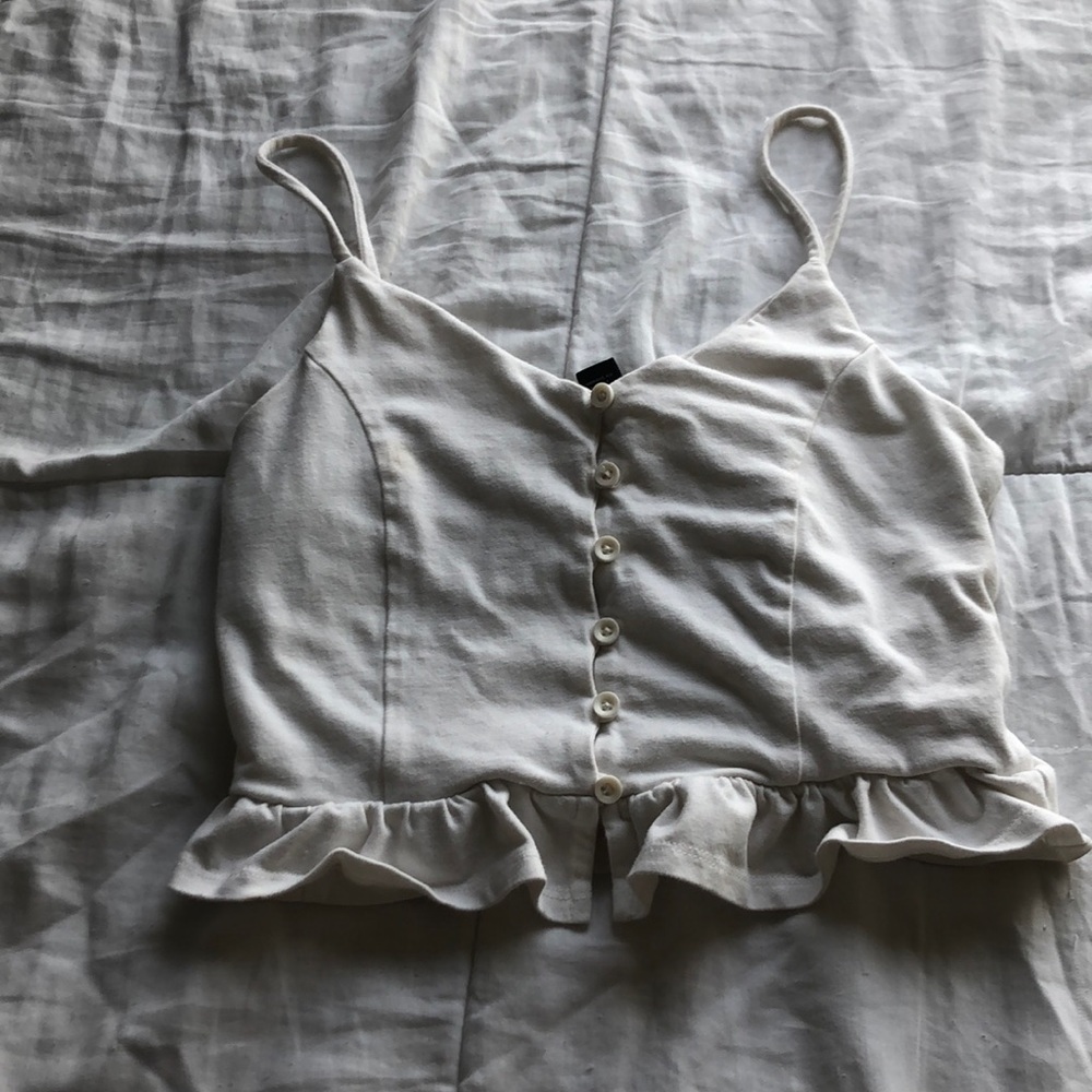 White Ruffle Bralette Top